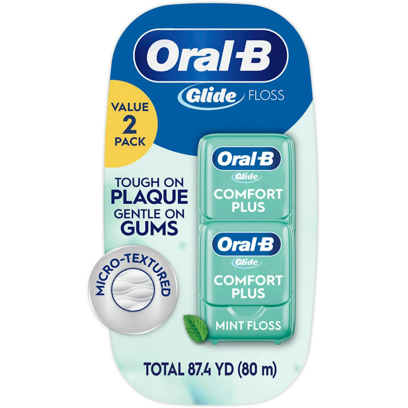 Oral-B Oral-B Glide Pro-Health Comfort Plus Dental Floss, Mint, 43.7 Yards (2 Pack) Dental Floss White Smoke