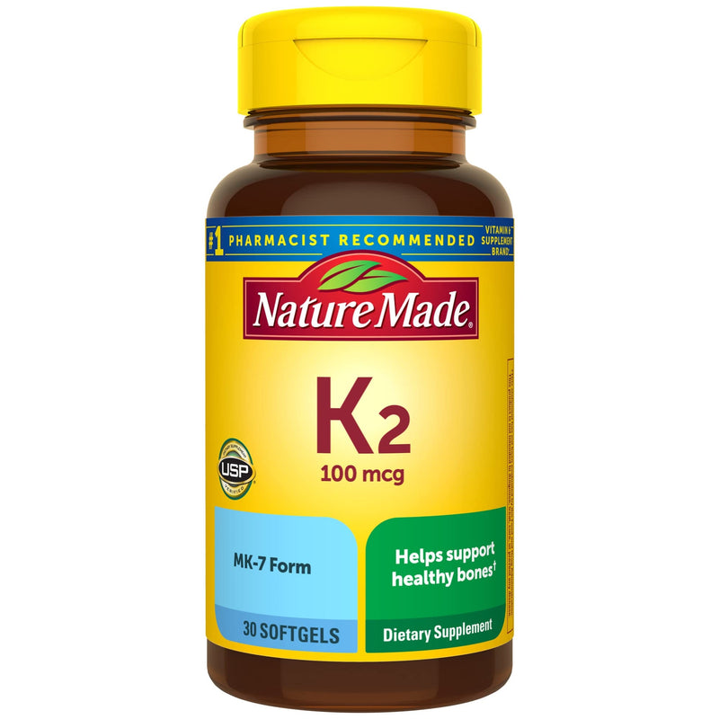 Nature Made Nature Made Vitamin K2 100 Mcg Softgels, 30 Count For Bone Health Vitamins & Supplements White Smoke