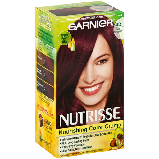 Nutrisse Nutrisse Garnier Hair Color Nourishing Creme, 42 Deep Burgundy,1Ct Hair Color White Smoke
