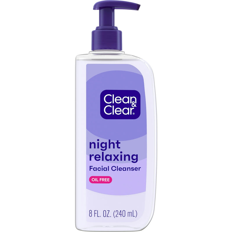 Clean & Clear Clean & Clear Night Relaxing Deep Cleaning Face Wash Oil Free 8 Fl Oz Facial Cleansers White Smoke