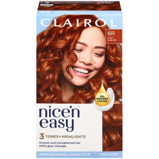Clairol Nice’n Easy Clairol Permanent Hair Color, Light Auburn Hair Color Dark Red Default Title