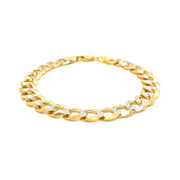 Bids.com 10 mm 14k Two Tone Gold Pave Curb Bracelet Bracelets White Smoke 8.5 / Two-Tone Gold