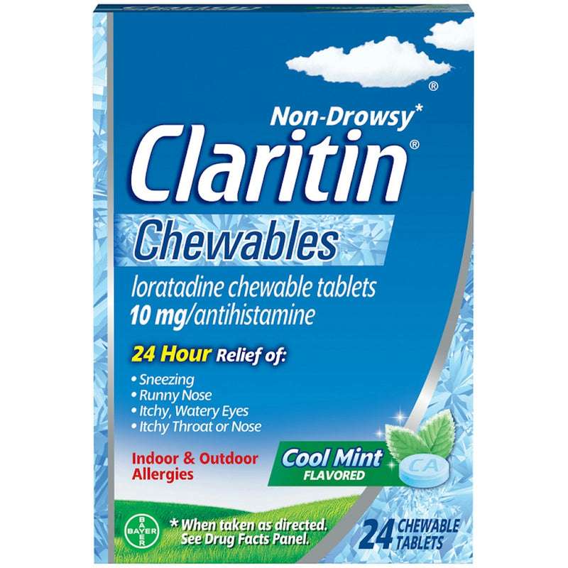 Claritin Claritin 24-Hour Non-Drowsy Allergy Relief - Cool Mint Chewables, 24 ct Medicine & Drugs Dark Cyan