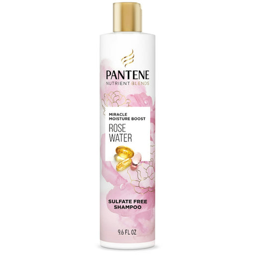 Pantene Pantene Nutrient Blends Miracle Moisture Boost – Sulfate-Free Rose Water Shampoo (9.6 Fl Oz) Shampoo White Smoke