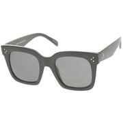 zeroUV Bold Oversize Horned Rim Flat Lens Sunglasses A101 Sunglasses White Smoke Matte Black Smoke,Shiny Tortoise Amber,Shiny Black Lavender,Creme Brown,Shiny Brown Brown,Blue Blue,Red Clear Tinted,White Green,Shiny Black Smoke