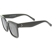 zeroUV Bold Oversize Horned Rim Flat Lens Sunglasses A101 Sunglasses White Smoke Matte Black Smoke,Shiny Tortoise Amber,Shiny Black Lavender,Creme Brown,Shiny Brown Brown,Blue Blue,Red Clear Tinted,White Green,Shiny Black Smoke