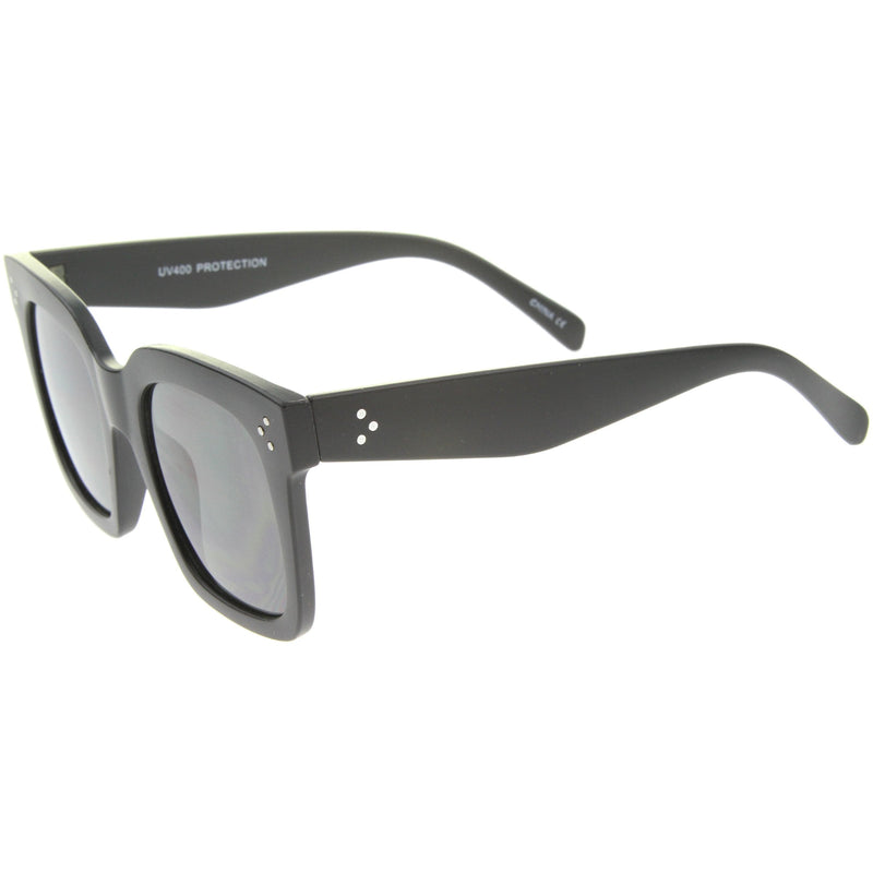 zeroUV Bold Oversize Horned Rim Flat Lens Sunglasses A101 Sunglasses White Smoke Matte Black Smoke,Shiny Tortoise Amber,Shiny Black Lavender,Creme Brown,Shiny Brown Brown,Blue Blue,Red Clear Tinted,White Green,Shiny Black Smoke