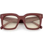 zeroUV Bold Oversize Horned Rim Flat Lens Sunglasses A101 Sunglasses White Smoke Red Clear Tinted