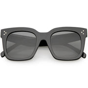 zeroUV Bold Oversize Horned Rim Flat Lens Sunglasses A101 Sunglasses Dim Gray Shiny Black Smoke