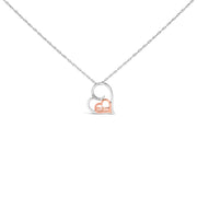 Bids.com 14K Rose Gold Plated Sterling Silver Diamond Accent Mom Heart Pendant Necklace Necklaces White Smoke WhiteRose.Sterling Silver / 18