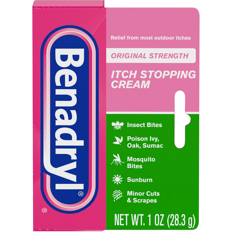 Benadryl Benadryl Original Strength For Ages 2+ Itch Stopping Cream 1 Oz First Aid Pale Violet Red