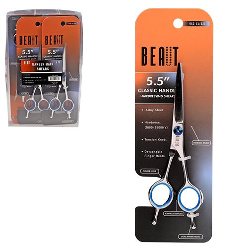 VIP Extensions Beaut Classic Handle Hairdressing Shears with Tension Knob Hair Tools White Smoke 5.5" SHEARS W/ TENSION