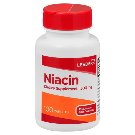 Leader Health Care Leader Niacin 500 Mg Tablets 100Ct Vitamins & Supplements Light Gray