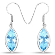 Bids.com 9.76 Carat Genuine Blue Topaz .925 Sterling Silver Earrings Earrings White Smoke