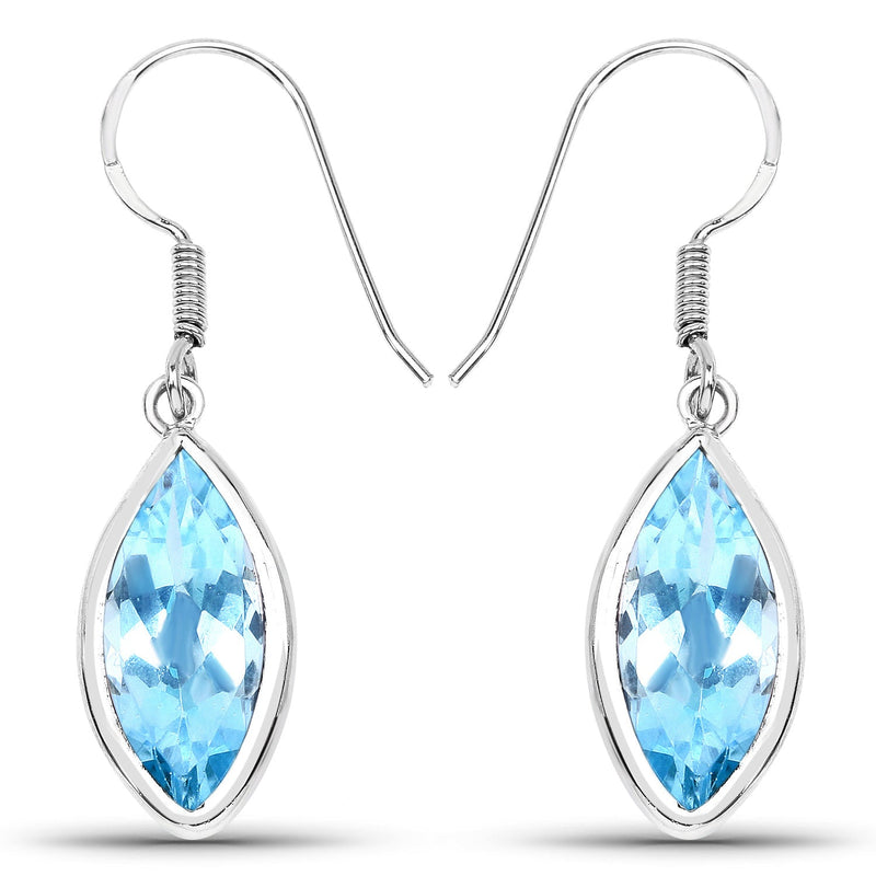 Bids.com 9.76 Carat Genuine Blue Topaz .925 Sterling Silver Earrings Earrings White Smoke