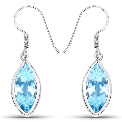 Bids.com 9.76 Carat Genuine Blue Topaz .925 Sterling Silver Earrings Earrings White Smoke