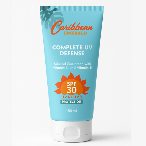 Caribbean Emerald Mineral Sunscreen with Vitamin C and E SPF 30 - Reef-safe formula Sunscreen White Smoke