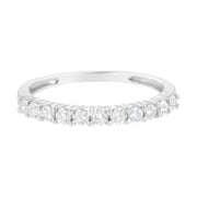 Bids.com IGI Certified 1/2 Cttw Diamond 10K White Gold Prong Set Fluted Band Style Ring (I-J Color, I2-I3 Clarity) - Size 7 Rings White Smoke 7 / White.Gold,6 / White.Gold,8 / White.Gold,9 / White.Gold