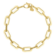 Bids.com 14k Yellow Gold Diamante Paperclip Chain Bracelet (7.00 mm) Bracelets White Smoke 7 / Yellow Gold