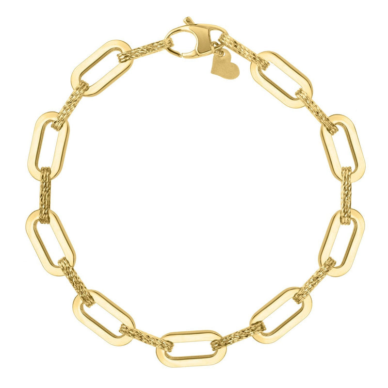 Bids.com 14k Yellow Gold Diamante Paperclip Chain Bracelet (7.00 mm) Bracelets White Smoke 7 / Yellow Gold