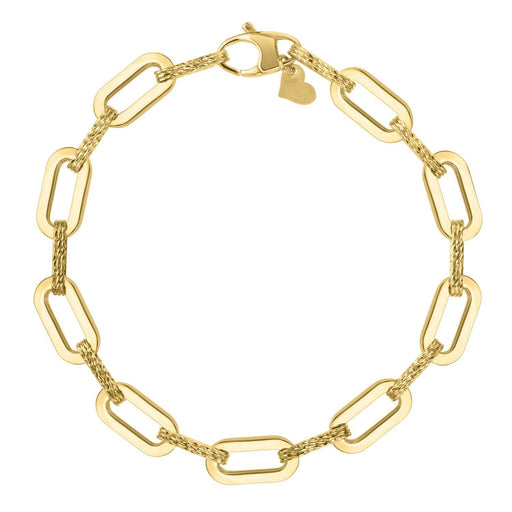 Bids.com 14k Yellow Gold Diamante Paperclip Chain Bracelet (7.00 mm) Bracelets White Smoke 7 / Yellow Gold