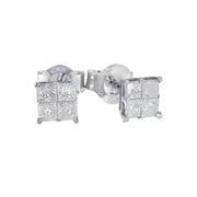 Bids.com 10k White Gold Diamond Stud Earrings (0.60 cttw, I-J Color, I2-I3 Clarity) Earrings White Smoke White.Gold / 0.6