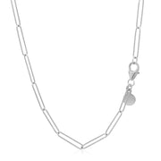 Bids.com 14k White Gold Wire Paperclip Chain (2.7mm) Necklaces White Smoke 18 / White Gold,24 / White Gold