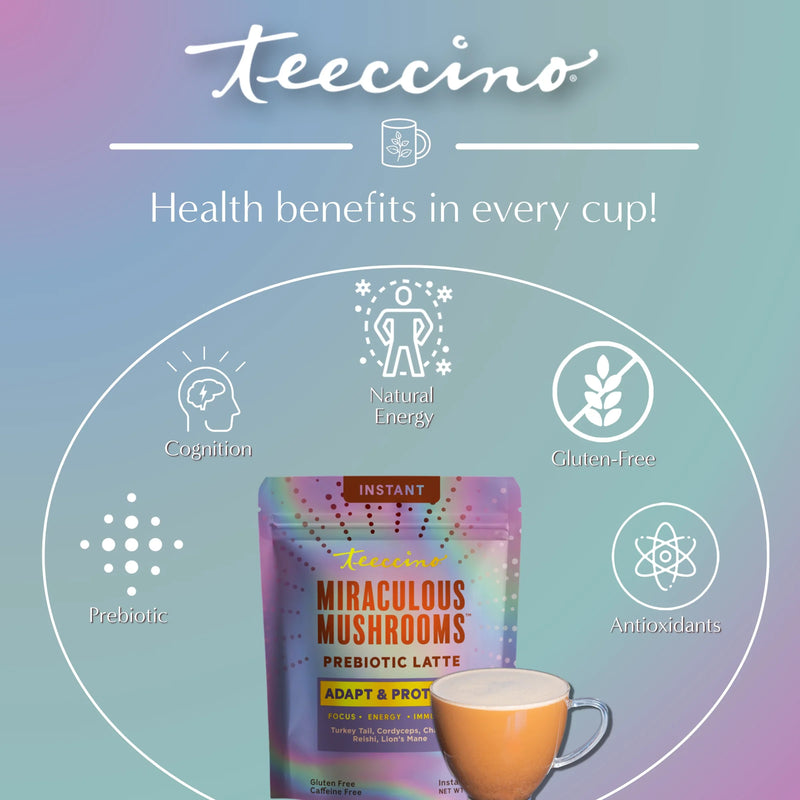Teeccino Miraculous Mushrooms® Adapt & Protect Instant Herbal Latte Instant Latte Dark Gray Instant Latte
