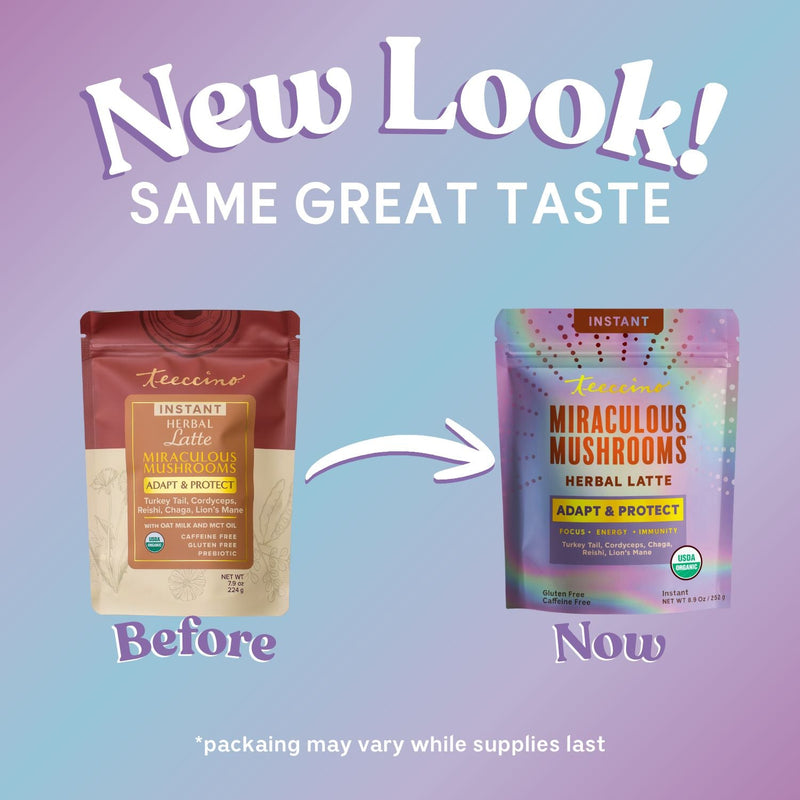 Teeccino Miraculous Mushrooms® Adapt & Protect Instant Herbal Latte Instant Latte Light Steel Blue Instant Latte