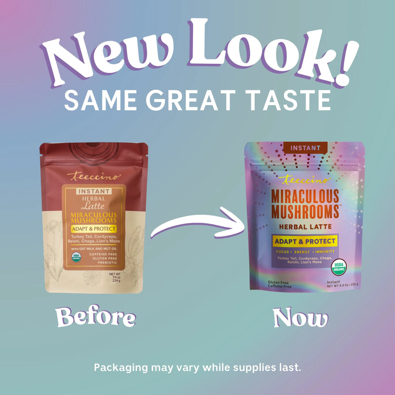 Teeccino Miraculous Mushrooms® Adapt & Protect Instant Herbal Latte Instant Latte Dark Gray Instant Latte