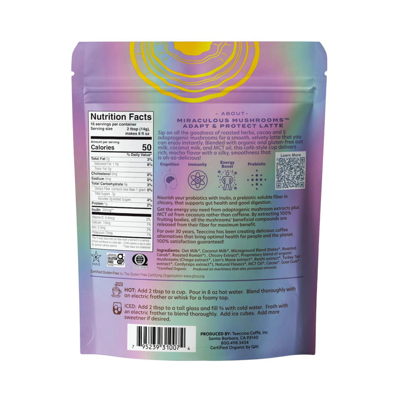 Teeccino Miraculous Mushrooms® Adapt & Protect Instant Herbal Latte Instant Latte White Smoke Instant Latte