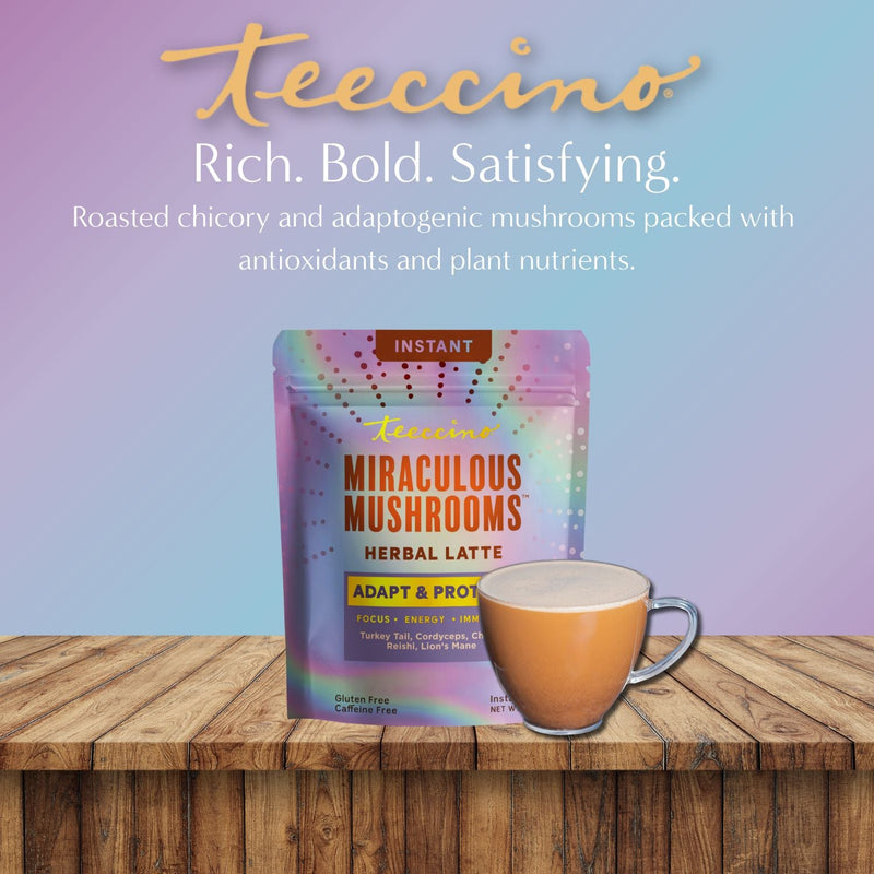 Teeccino Miraculous Mushrooms® Adapt & Protect Instant Herbal Latte Instant Latte Light Steel Blue Instant Latte