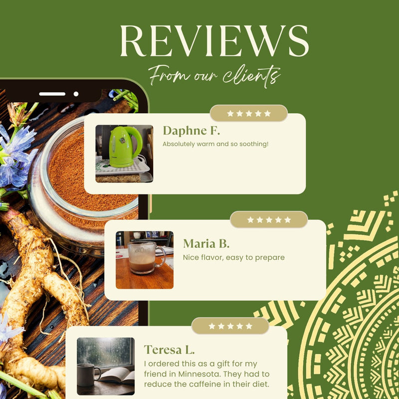 Teeccino Instant French Roast Herbal Latte Instant Latte Dark Olive Green Latte