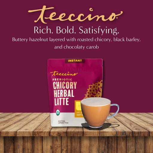 Teeccino Instant Hazelnut Herbal Latte Instant Latte Brown Instant Latte