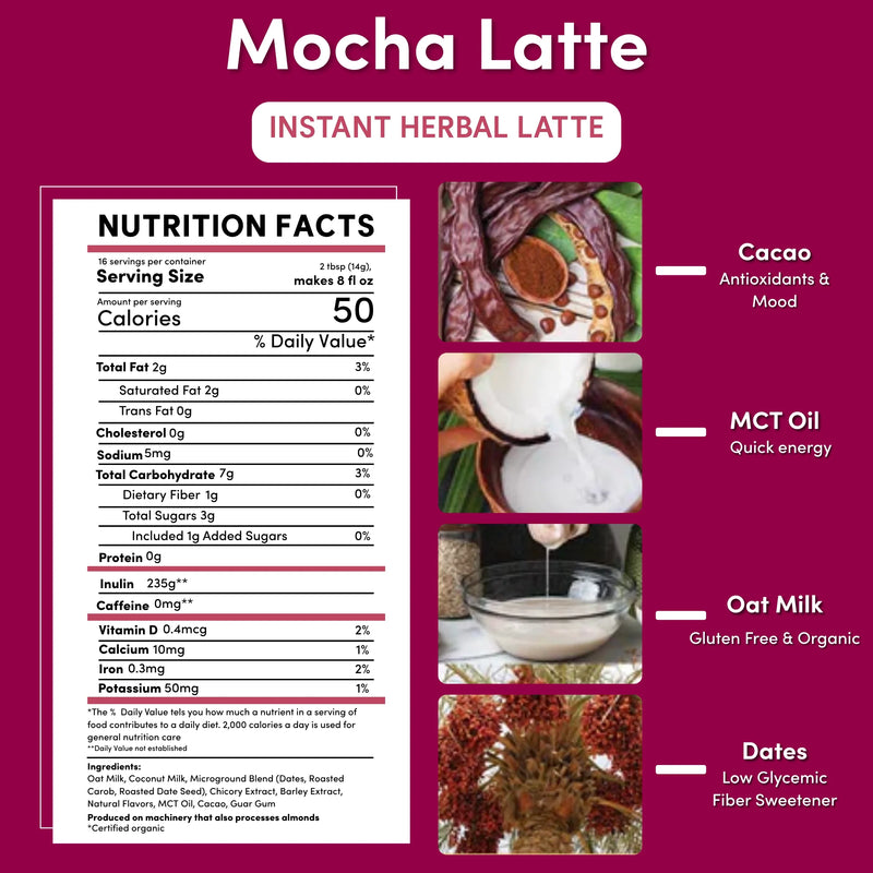Teeccino Instant Mocha Herbal Latte Instant Latte Brown Instant Latte