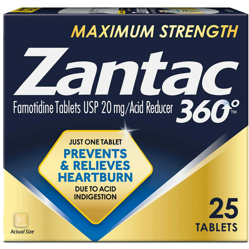 Zantac 360 Zantac 360 Max Strength Acid Reducer 20mg – Heartburn Relief, 25 Tablets Medicine & Drugs Dark Slate Gray