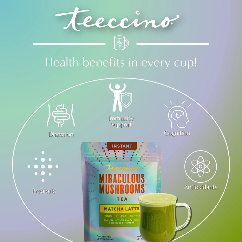 Teeccino Miraculous Mushrooms® Matcha Latte Instant Latte Gray Latte
