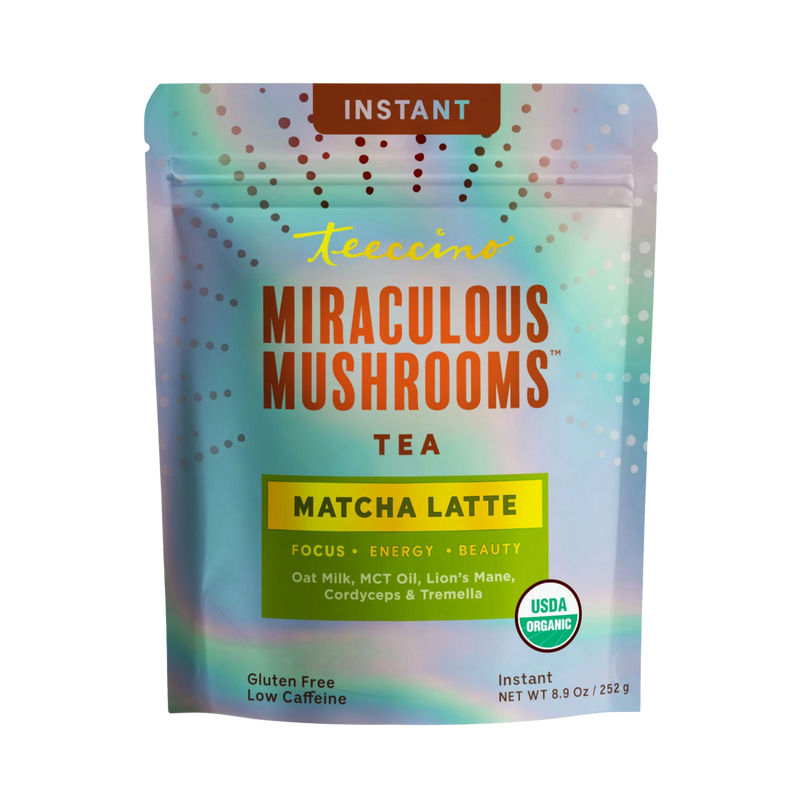 Teeccino Miraculous Mushrooms® Matcha Latte Instant Latte Light Steel Blue Latte