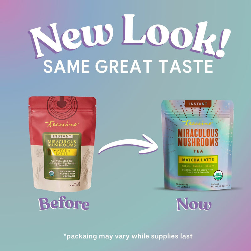 Teeccino Miraculous Mushrooms® Matcha Latte Instant Latte Dark Gray Latte