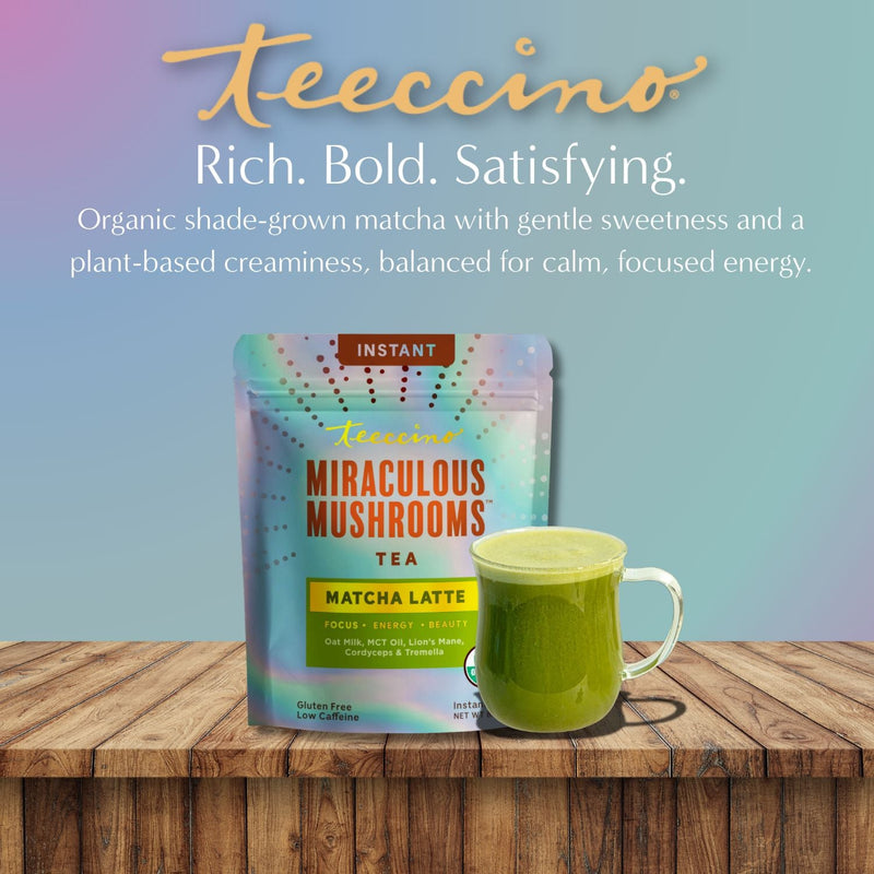 Teeccino Miraculous Mushrooms® Matcha Latte Instant Latte Dark Gray Latte