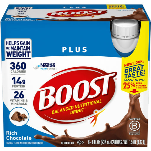 Boost Boost Plus Complete Nutritional Drink - Rich Chocolate - 8oz/6ct Fitness & Nutrition White Smoke