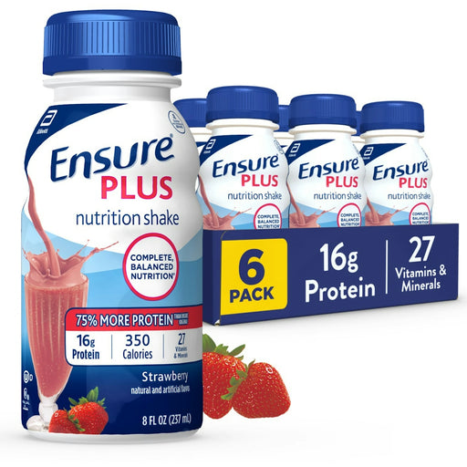 Ensure Ensure Plus Nutrition Shake Strawberry 6x8 Fl Oz Fitness & Nutrition White Smoke