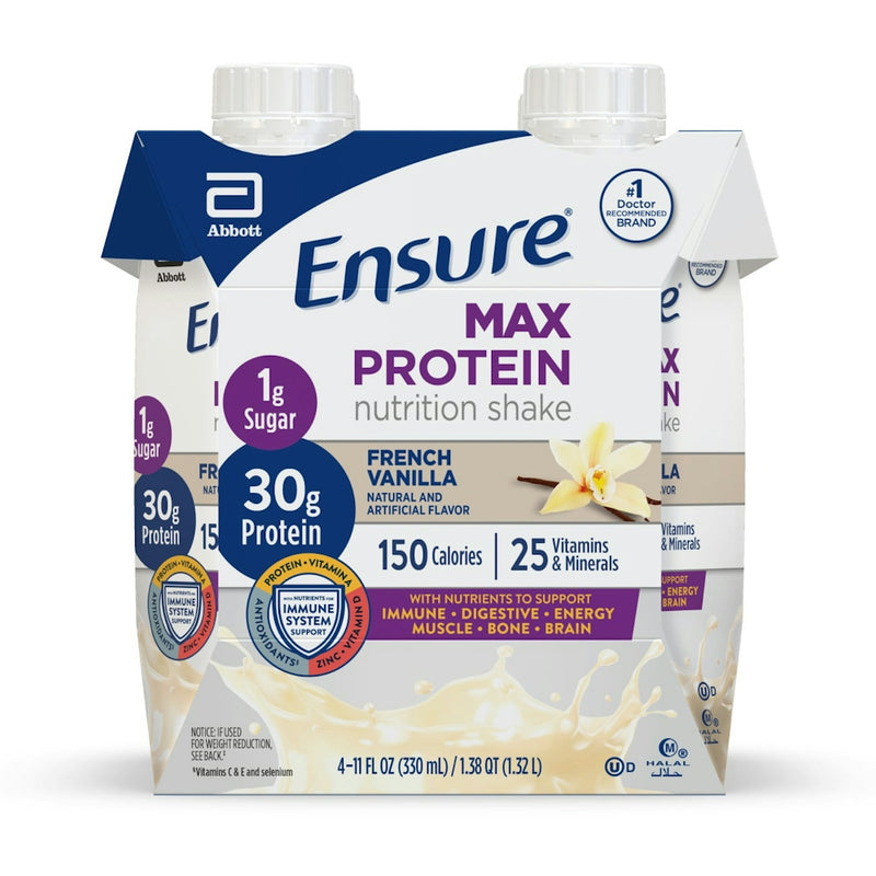 Ensure Ensure Max Protein Nutrition Shake, French Vanilla, 4 Pack 11 Fl Oz Fitness & Nutrition White Smoke