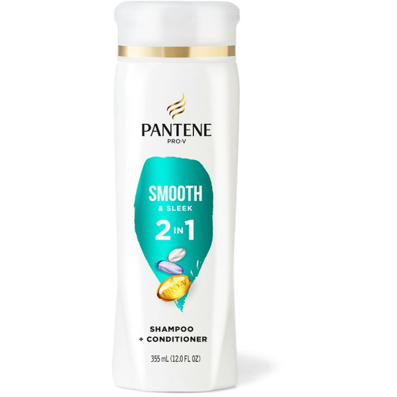 Pantene Pantene Smooth & Sleek 2 In 1 Shampoo + Conditioner 12 Fl Oz Shampoo & Conditioner White Smoke