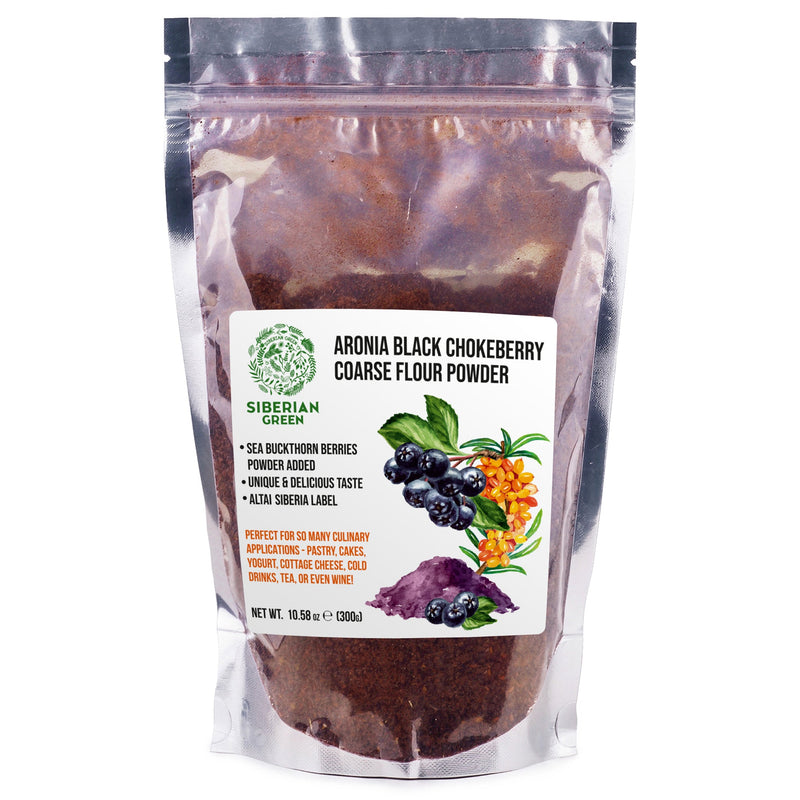 SiberianGreen.com Siberian Green - Black Aronia Berry & Sea Buckthorn Powder – 300g (10.58 oz) Tea & Infusions White Smoke