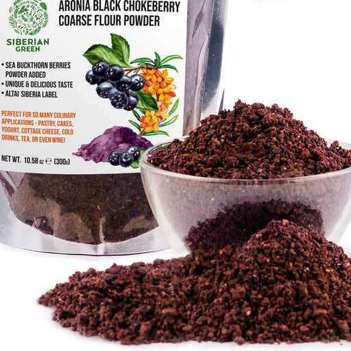 SiberianGreen.com Siberian Green - Black Aronia Berry & Sea Buckthorn Powder – 300g (10.58 oz) Tea & Infusions White Smoke
