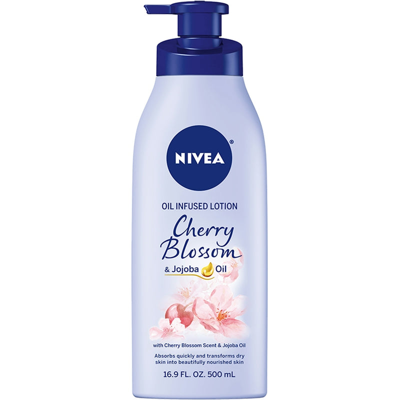 Nivea Nivea Oil Infused Body Lotion, Cherry Blossom And Jojoba Oil, 16.9 Fl Oz Pump Bottle Lotion & Moisturizer White Smoke