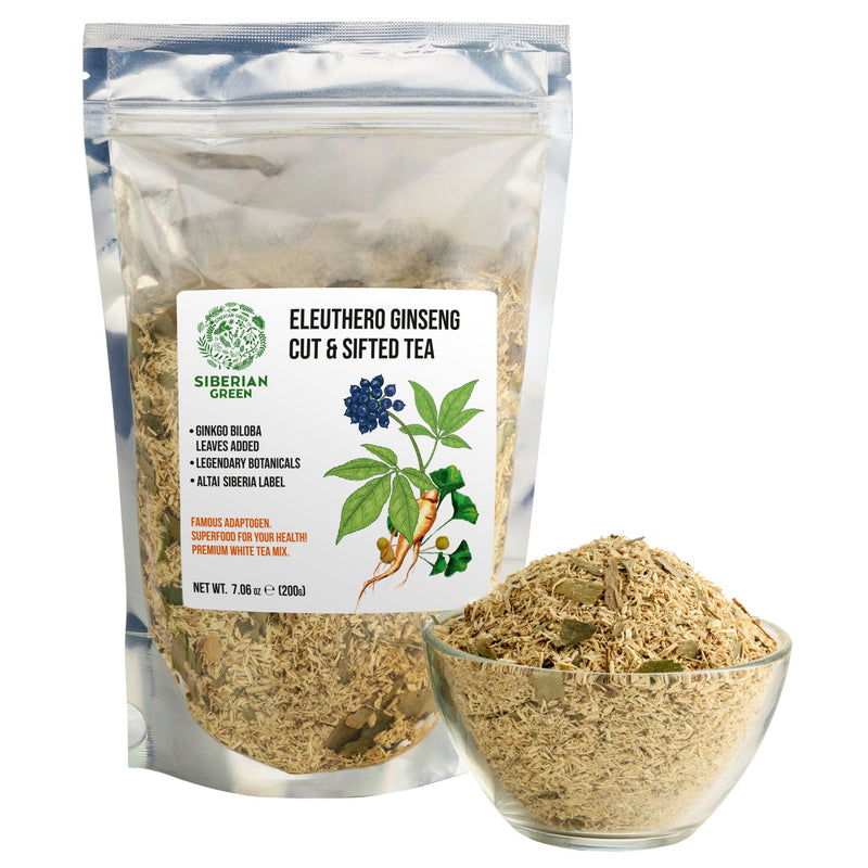SiberianGreen.com Organic Siberian Ginseng Powder with 10% Ginkgo Biloba Tea & Infusions White Smoke
