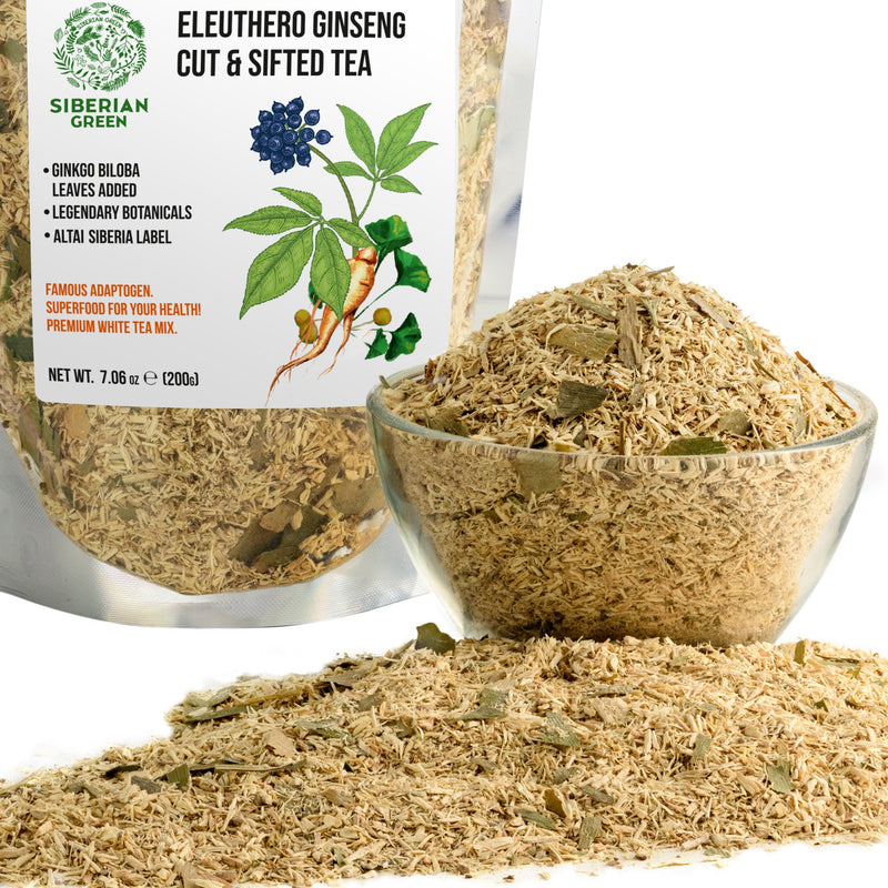 SiberianGreen.com Organic Siberian Ginseng Powder with 10% Ginkgo Biloba Tea & Infusions White Smoke