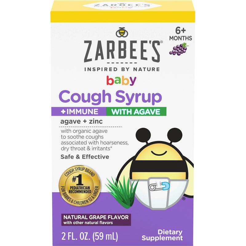 Zarbee's Zarbee's Cough Syrup Immune, Natural Grape Flavor, Baby 2 Fl Oz Health & Beauty White Smoke